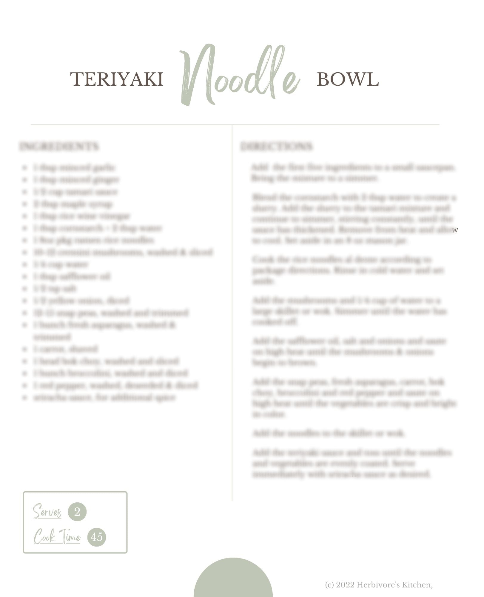 Teriyaki Noodles With Vegetables – Herbivore's Kitchen